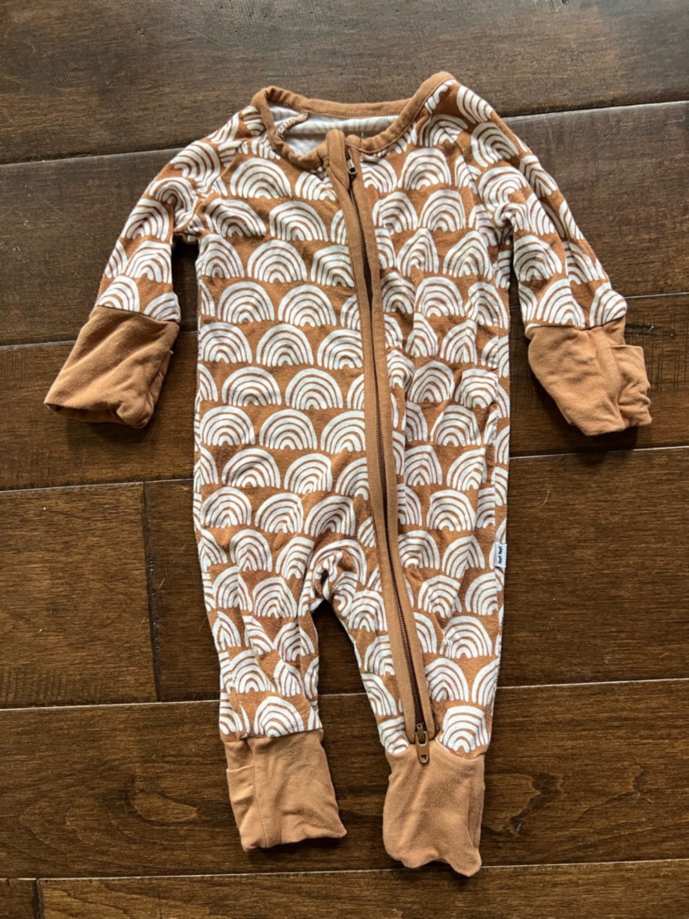 Little Sleepies Rust Brown Rainbow Zip Footed One-Piece